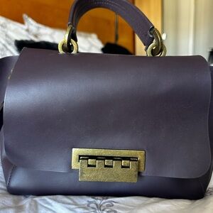 Elegant Purple Leather Handbag Zac Posen